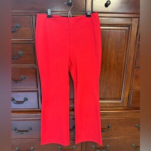 HALARA Flex High Waisted Back Side Pocket Slight Flare Work Pants, Red, XL